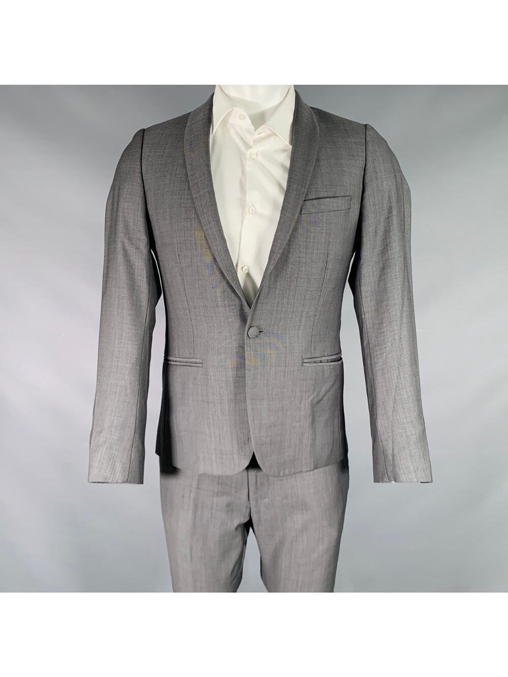 THE KOOPLES Size 38 Grey Wool Notch Lapel Suit
